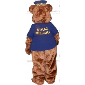 BIGGYMONKEY™ Maskotdräkt Brun Teddy i polisuniform -