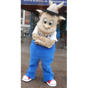 Costume de mascotte BIGGYMONKEY™ de troll avec un casque de