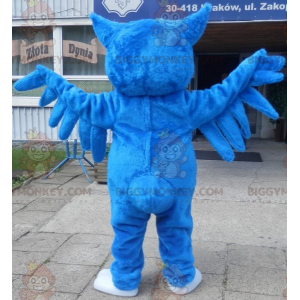 Στολή μασκότ BIGGYMONKEY™ Γιγαντιαία μπλε κουκουβάγια με μεγάλα
