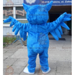 BIGGYMONKEY™ Mascot Costume Giant Blue Owl With Big Blue Eyes -