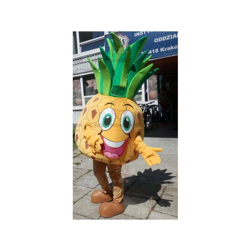 BIGGYMONKEY™ costume da mascotte di ananas gigante giallo e