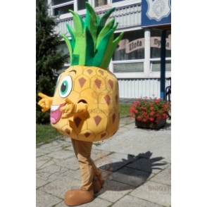 BIGGYMONKEY™ costume da mascotte di ananas gigante giallo e