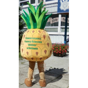 BIGGYMONKEY™ costume da mascotte di ananas gigante giallo e