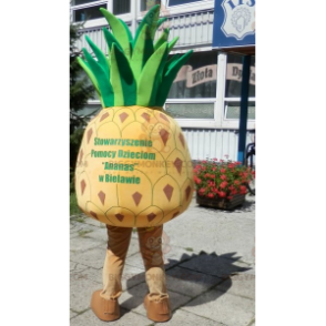 BIGGYMONKEY™ costume da mascotte di ananas gigante giallo e