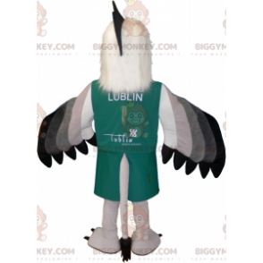 Costume de mascotte BIGGYMONKEY™ de vautour gris blanc et noir