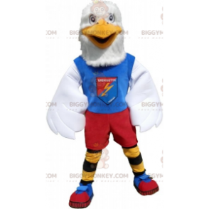 White Eagle BIGGYMONKEY™ Mascot Costume In Colorful Sportswear