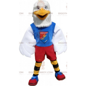 White Eagle BIGGYMONKEY™ maskotkostume i farverigt sportstøj -