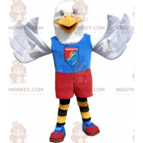 White Eagle BIGGYMONKEY™ Mascot Costume In Colorful Sportswear