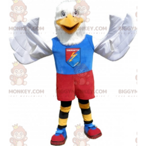 White Eagle BIGGYMONKEY™ maskotdräkt i färgglada sportkläder -