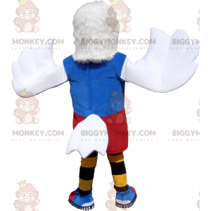 Kostium Maskotka Biały Orzeł BIGGYMONKEY™ w kolorowej sportowej
