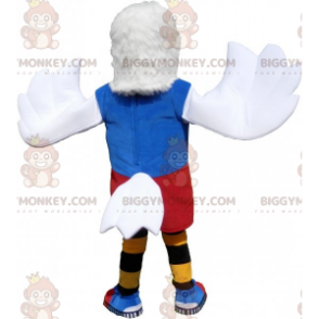 Costume da mascotte BIGGYMONKEY™ dell'aquila bianca in abiti
