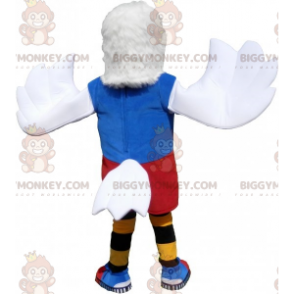 White Eagle BIGGYMONKEY™ Mascot Costume In Colorful Sportswear