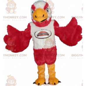 Traje de mascote BIGGYMONKEY™ de abutre-águia branco e vermelho