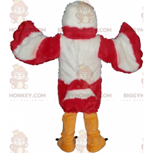 Costume mascotte BIGGYMONKEY™ Bird Eagle Vulture bianco e rosso