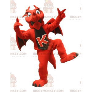 BIGGYMONKEY™ mascottekostuum met rode en zwarte draak -