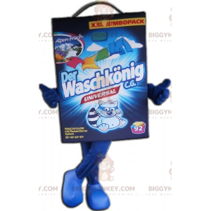 Kostým maskota BIGGYMONKEY™ Laundry Blue Cardboard Laundry –