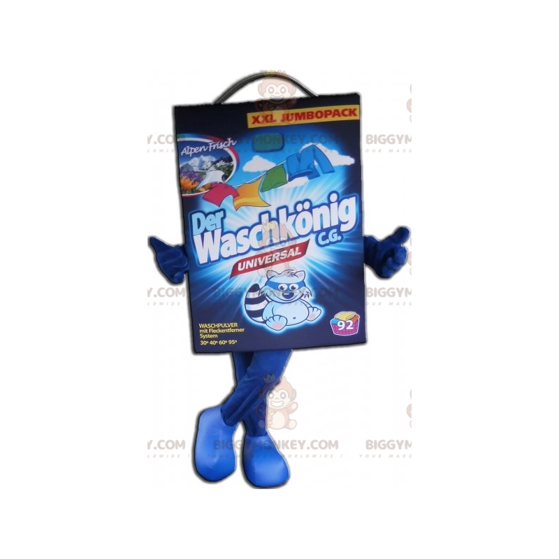 Traje de mascote de lavanderia de papelão azul para lavanderia