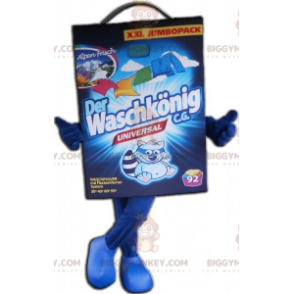 Blauwe kartonnen wasgoed BIGGYMONKEY™ mascottekostuum -