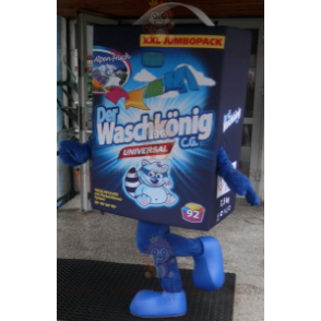 Traje de mascote de lavanderia de papelão azul para lavanderia