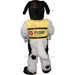 BIGGYMONKEY™ Maskottchen-Kostüm Schwarz-weißer haariger Hund