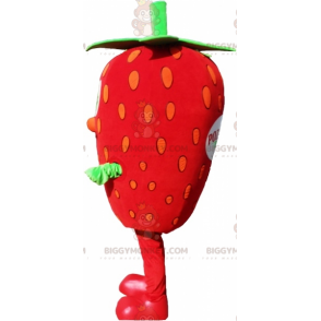 Giant Strawberry BIGGYMONKEY™ Mascot Costume. Red and Green