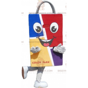 Colorful paper bag BIGGYMONKEY™ mascot costume. Shopping bag –