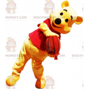 Disfraz de mascota BIGGYMONKEY™ de oso amarillo de dibujos