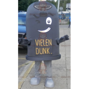 Costume de mascotte BIGGYMONKEY™ de poubelle noire faisant un