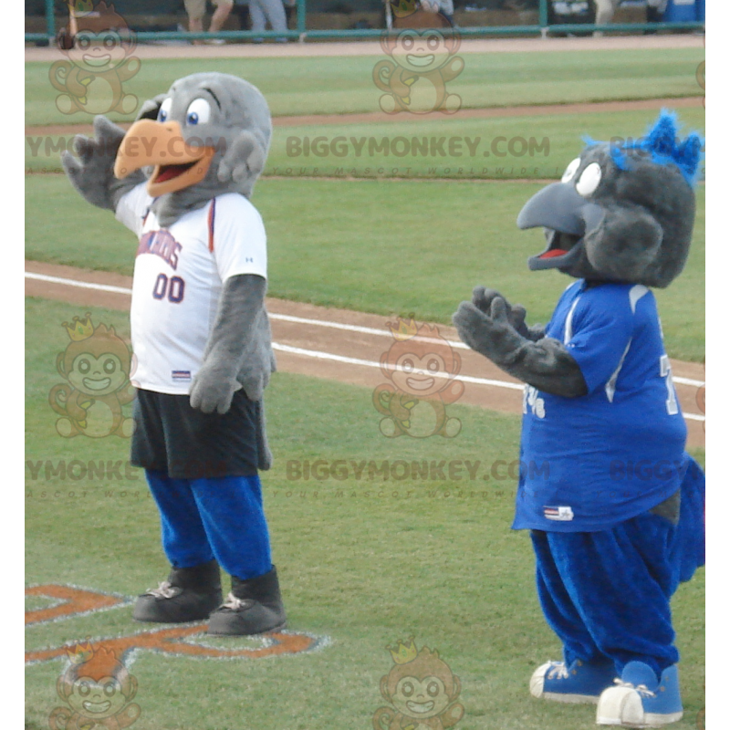 2 BIGGYMONKEY™s Grey Bird Eagles mascote em roupas esportivas –