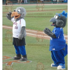 2 BIGGYMONKEY™s Gray Bird Eagles Mascot In Sportswear –