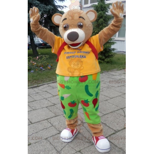 BIGGYMONKEY™ Costume da mascotte dell'orso marrone chiaro
