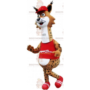 BIGGYMONKEY™ Costume da mascotte Gatto selvatico maculato