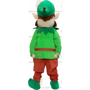 Groene kabouter BIGGYMONKEY™ mascottekostuum met baard en hoed