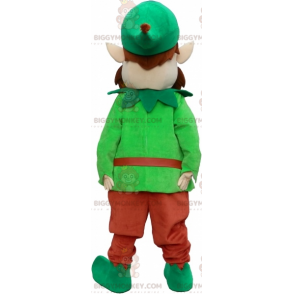 Green Leprechaun BIGGYMONKEY™ Mascot Costume with Beard and Hat