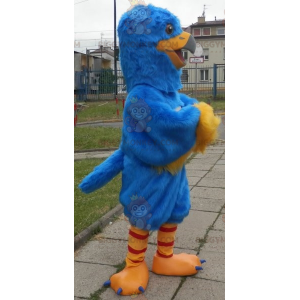 Blauwe en gele vogel BIGGYMONKEY™ mascottekostuum. Eagle