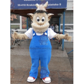 Troll BIGGYMONKEY™ mascottekostuum met Vikinghelm. Creature