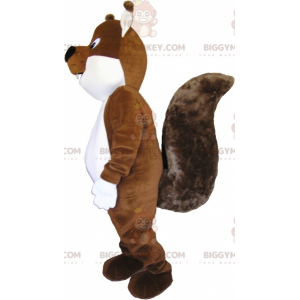 Costume da mascotte BIGGYMONKEY™ da scoiattolo marrone e bianco