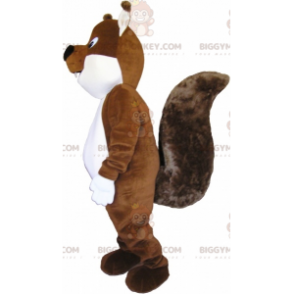 Disfraz de mascota BIGGYMONKEY™ de ardilla marrón y blanca muy