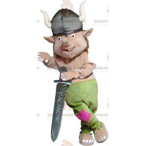 Traje de mascote Troll Leprechaun BIGGYMONKEY™ com capacete