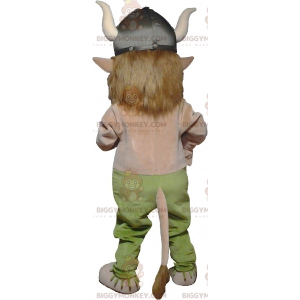 Troll Leprechaun BIGGYMONKEY™ Mascottekostuum met Vikinghelm -