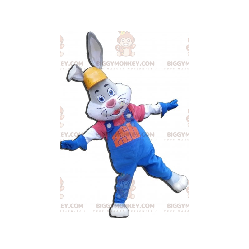 Costume da mascotte BIGGYMONKEY™ coniglio grigio e bianco con