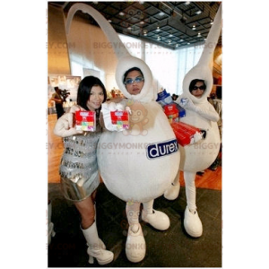 2 vita BIGGYMONKEY™s maskot från märket Durex - BiggyMonkey