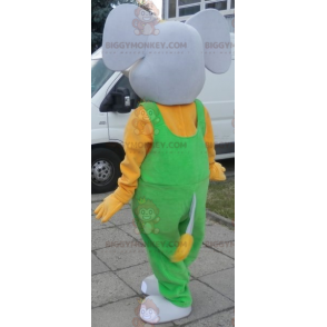 Costume de mascotte BIGGYMONKEY™ d'éléphant gris et jaune