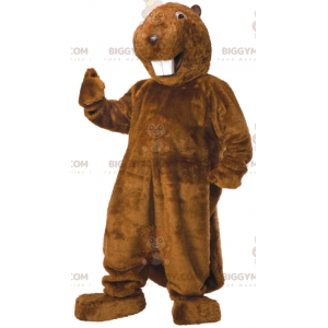Costume de mascotte BIGGYMONKEY™ de castor marron avec de