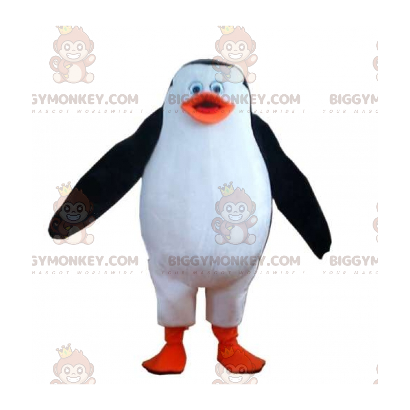 Simpatico e paffuto costume da pinguino bianco nero e arancione