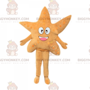 Fato de mascote BIGGYMONKEY™ de estrela-do-mar bege sorridente