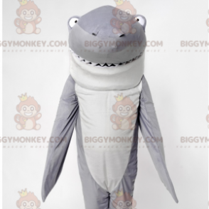 Awesome and Funny Gray and White Shark BIGGYMONKEY™ Mascot