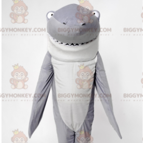 Úžasný a zábavný kostým maskota šedého a bílého žraloka