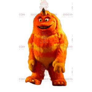 Orange och gult lurvigt monster BIGGYMONKEY™ maskotdräkt.