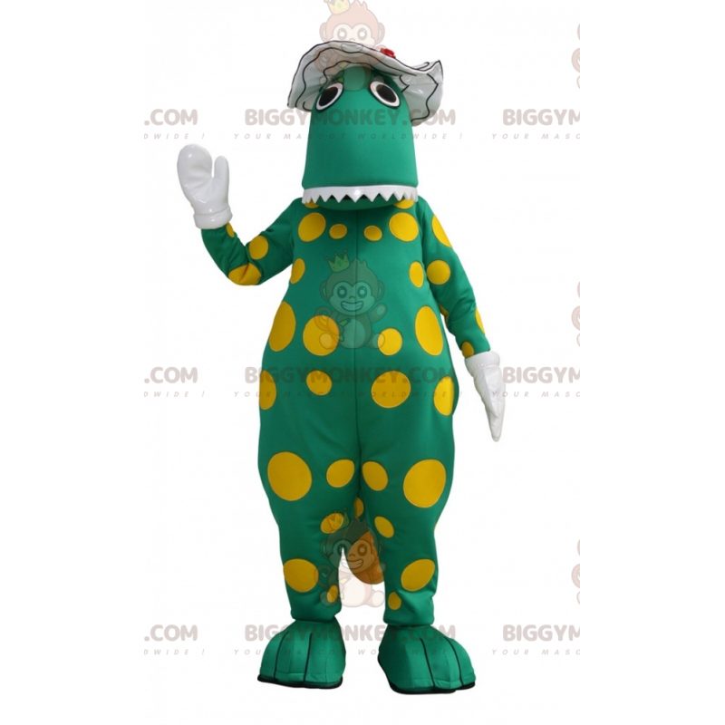 BIGGYMONKEY™ Maskottchen-Kostüm mit grünem Dinosaurier und